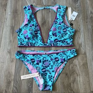 Nanette Lepore Blue and Purple Floral Bikini